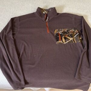 Men's Southern Marsh Quarter-Zip Pullover with Camo Chest Pocket